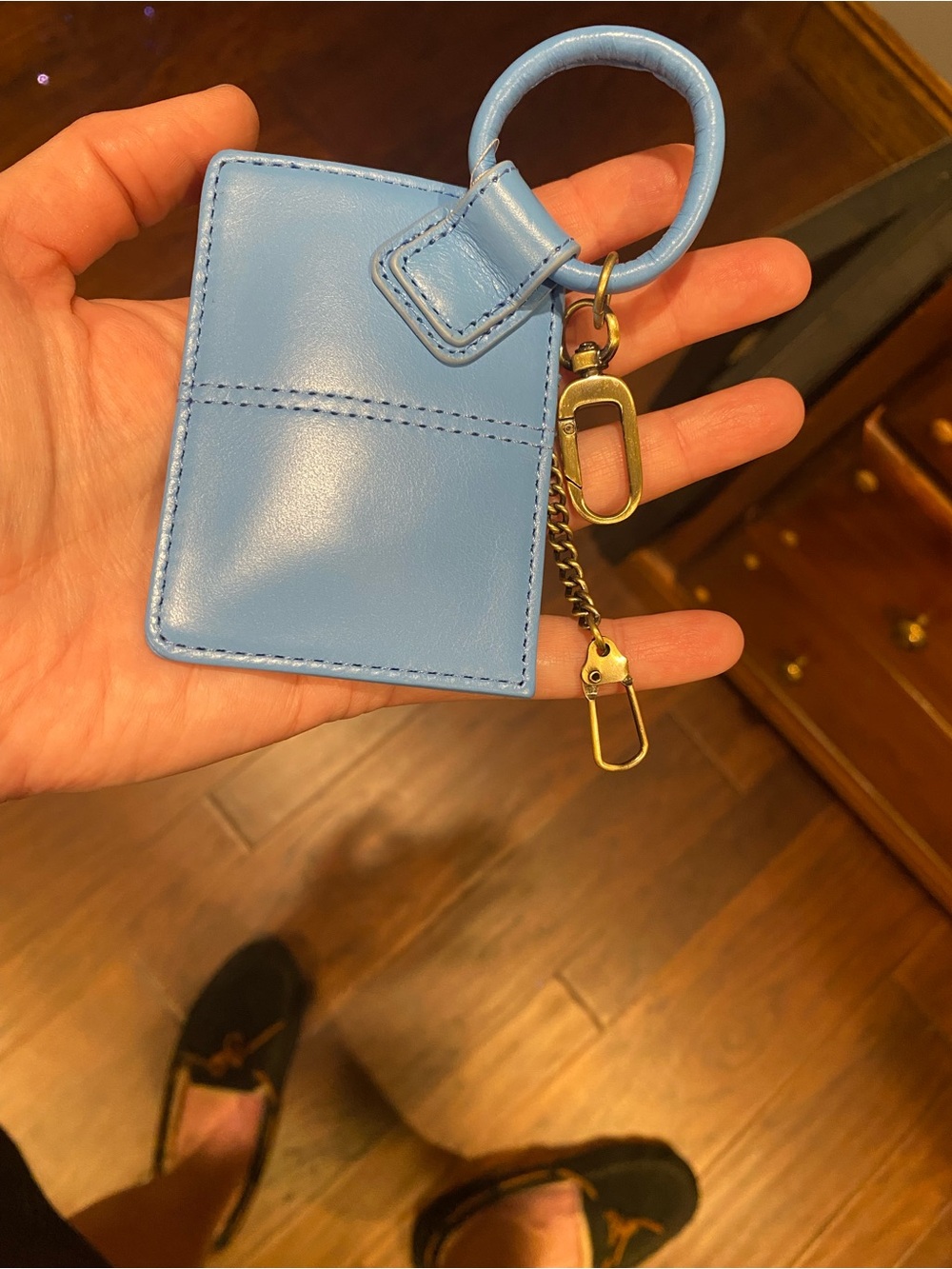 Sky Blue Cardholder Key Ring